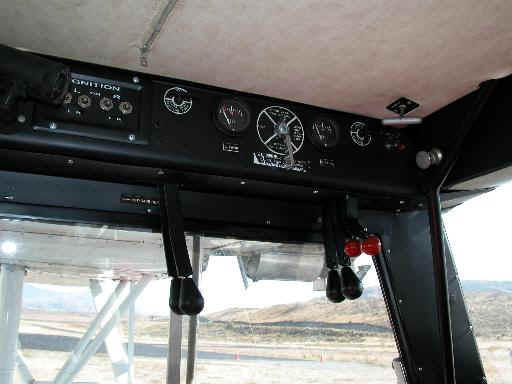 Lancer-402 interior showing the engine controls